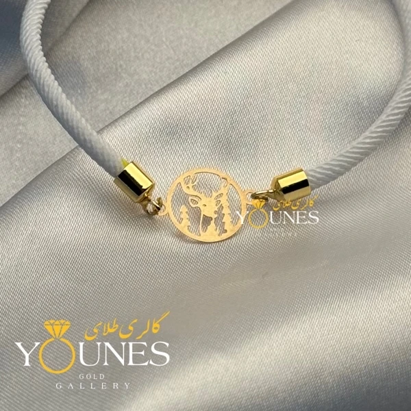 دستبند گوزن دایره ای طلا لیزری